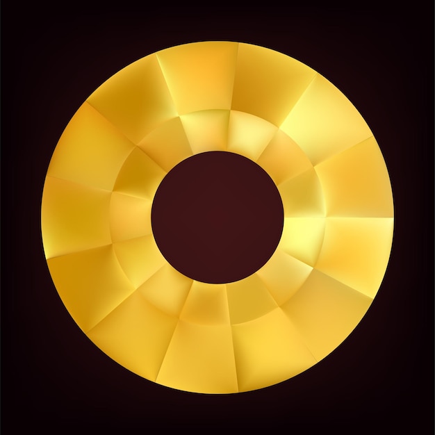 Anillo de oro realista de lujo círculo de oro premium
