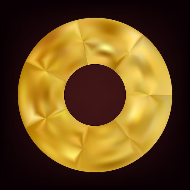 Anillo de oro realista de lujo círculo de oro premium