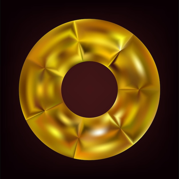 Anillo de oro realista de lujo círculo de oro premium