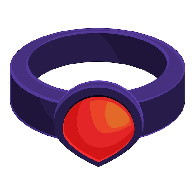 Anillo púrpura con una gran piedra preciosa roja