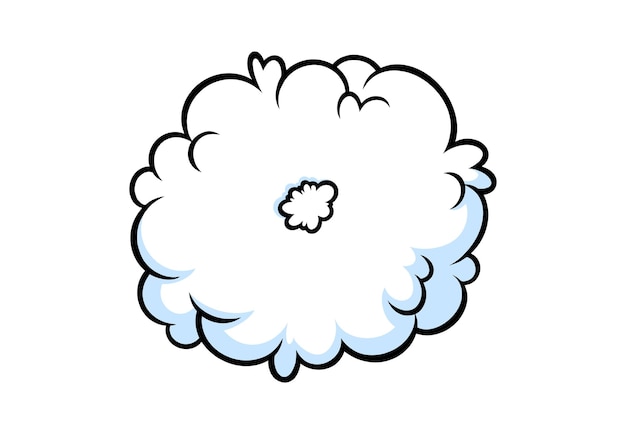 Anillo de vapor en estilo cómic Nube redonda de vapor o humo Ilustración vectorial