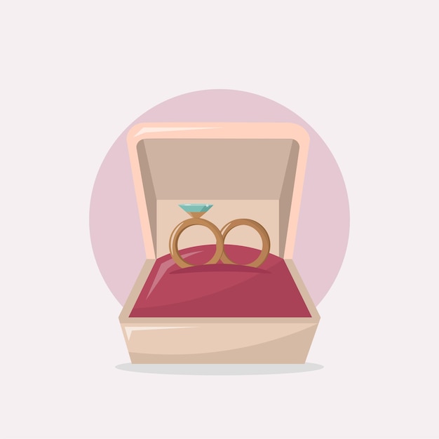 Anillos de boda ilustración diseño elemento plano icono