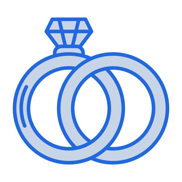 Los anillos de boda en el tono azul.