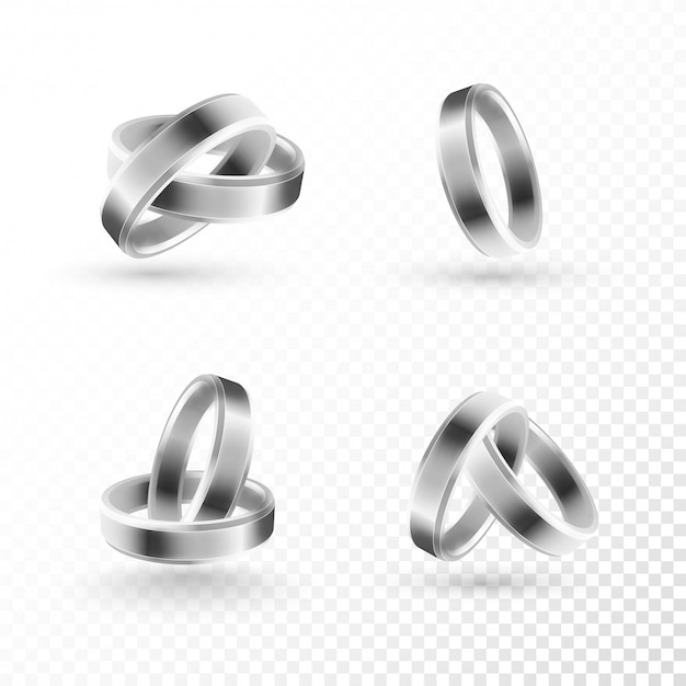 Vector anillos de bodas de plata.