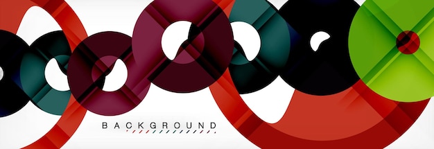 Anillos coloridos en fondo gris diseño moderno de patrones geométricos modelo de presentación de negocios o tecnología vectorial folleto o patrón de folleto o banner web geométrico