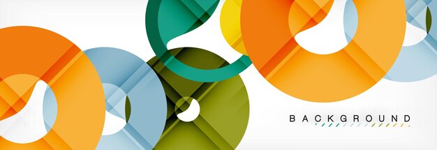 Anillos coloridos en fondo gris diseño moderno de patrones geométricos modelo de presentación de negocios o tecnología vectorial folleto o patrón de folleto o banner web geométrico