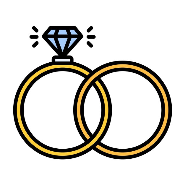 Anillos de estilo de ilustración vectorial