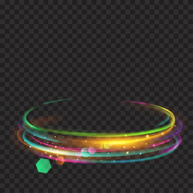 anillos de fuego brillantes multicolores con purpurina