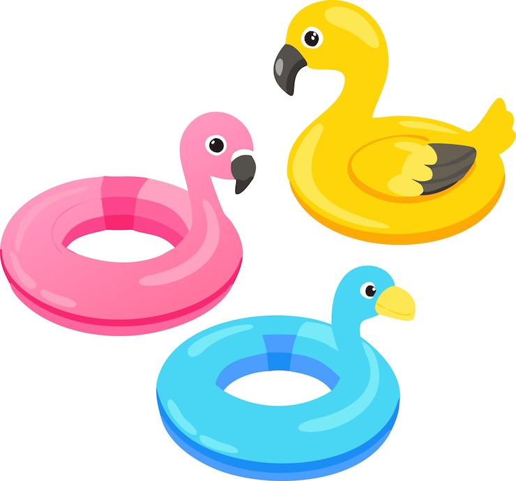 Vector anillos de goma multicolores y realistas con fondo transparente
