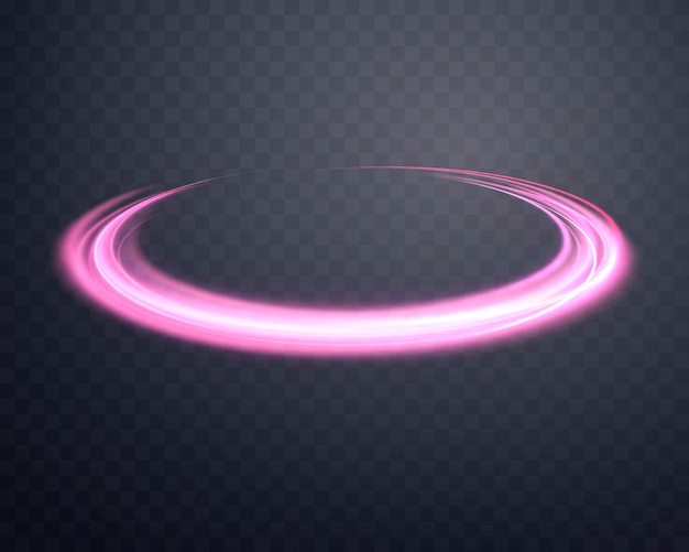 Anillos mágicos rosados brillantes Anillo de halo de llamarada orbital dinámica Energía realista de neón