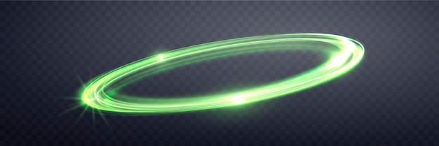 Anillos mágicos verdes brillantes Anillo de halo de llamarada orbital dinámica Energía realista de neón