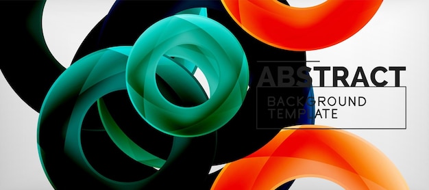 Anillos vectoriales coloridos fondo geométrico abstracto diseño moderno de patrones geométricos plantilla de diseño de presentación de negocios o tecnología folleto o patrón de volante o banner web geométrica