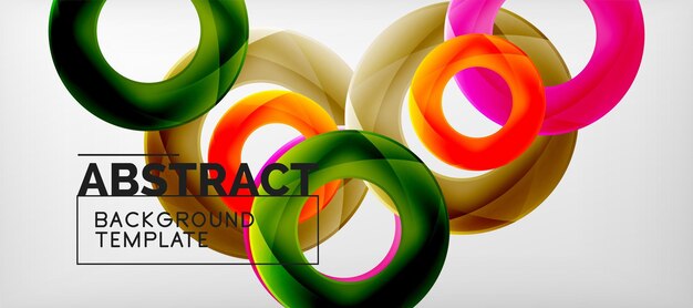 Anillos vectoriales coloridos fondo geométrico abstracto diseño moderno de patrones geométricos plantilla de diseño de presentación de negocios o tecnología folleto o patrón de volante o banner web geométrica
