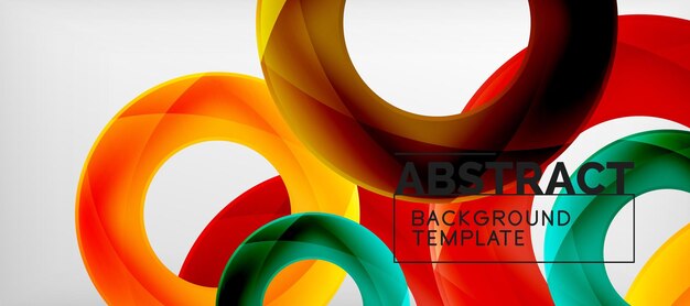 Anillos vectoriales coloridos fondo geométrico abstracto diseño moderno de patrones geométricos plantilla de diseño de presentación de negocios o tecnología folleto o patrón de volante o banner web geométrica