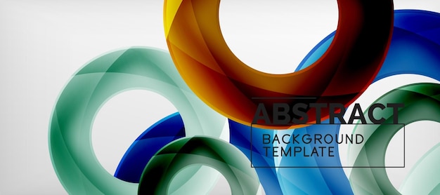 Anillos vectoriales coloridos fondo geométrico abstracto diseño moderno de patrones geométricos plantilla de diseño de presentación de negocios o tecnología folleto o patrón de volante o banner web geométrica