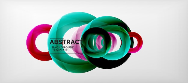 Anillos vectoriales coloridos fondo geométrico abstracto diseño moderno de patrones geométricos plantilla de diseño de presentación de negocios o tecnología folleto o patrón de volante o banner web geométrica