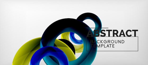 Anillos vectoriales coloridos fondo geométrico abstracto diseño moderno de patrones geométricos plantilla de diseño de presentación de negocios o tecnología folleto o patrón de volante o banner web geométrica