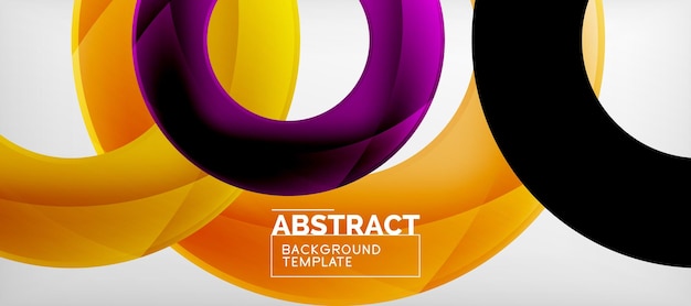 Anillos vectoriales coloridos fondo geométrico abstracto diseño moderno de patrones geométricos plantilla de diseño de presentación de negocios o tecnología folleto o patrón de volante o banner web geométrica