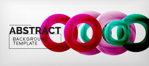 Anillos vectoriales coloridos fondo geométrico abstracto diseño moderno de patrones geométricos plantilla de diseño de presentación de negocios o tecnología folleto o patrón de volante o banner web geométrica