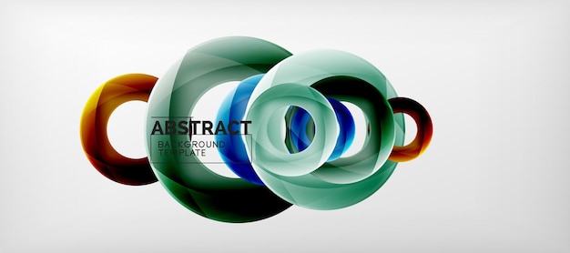 Anillos vectoriales coloridos fondo geométrico abstracto diseño moderno de patrones geométricos plantilla de diseño de presentación de negocios o tecnología folleto o patrón de volante o banner web geométrica
