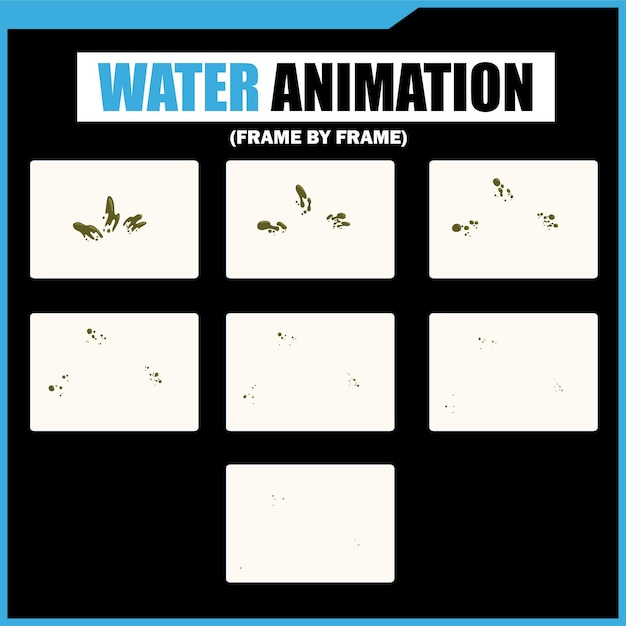 Animación acuática cuadro por cuadro de ranas en movimiento