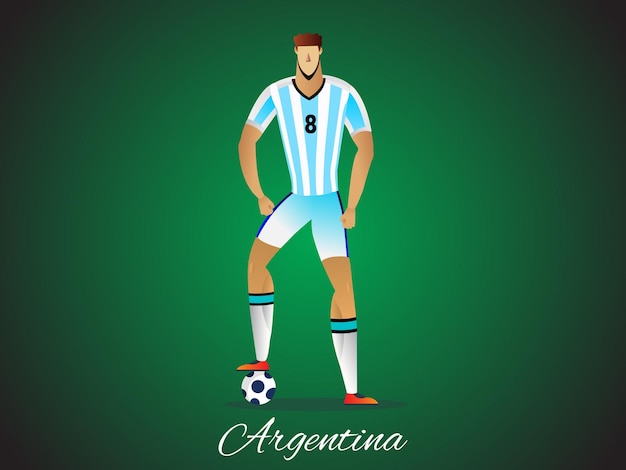 Vector animación de futbolista argentino