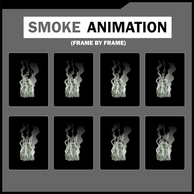 Vector animación de humo cuadro por cuadro