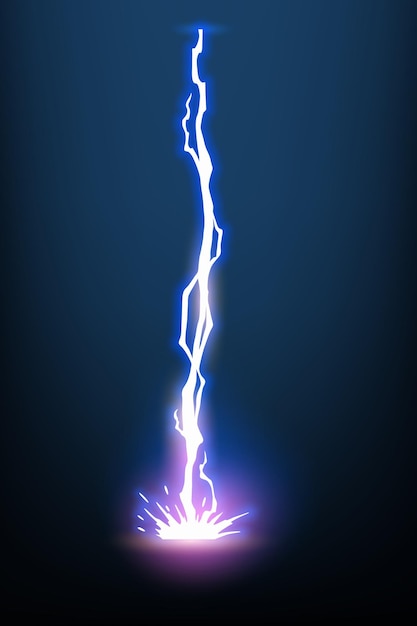 Animación de relámpagos con chispas Electricidad rayo peligro luz eléctrico poderoso trueno Ilustración vectorial de efecto de energía brillante