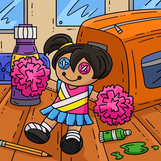 La animadora es una animadora de color.