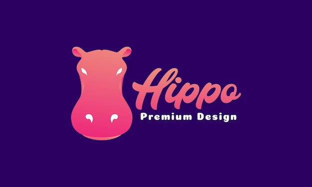 Animal abstracto cabeza hipopótamo logo vector símbolo icono diseño gráfico ilustración