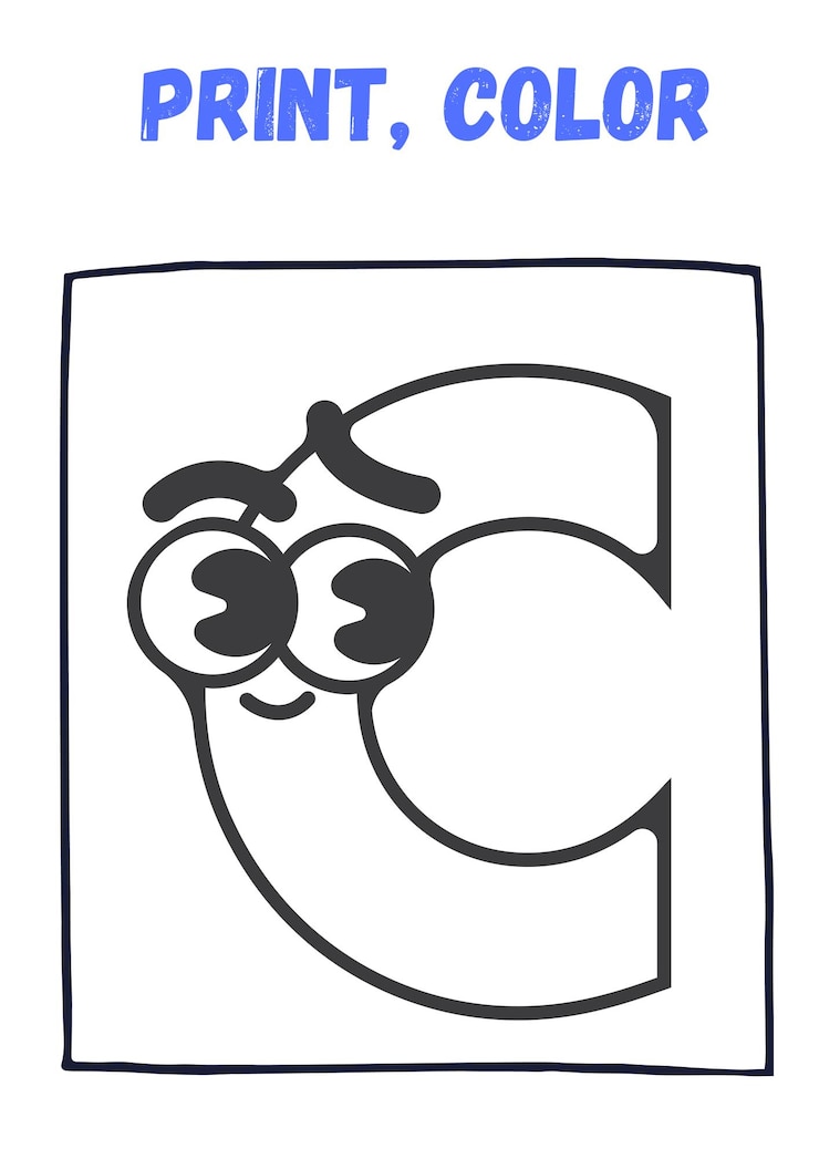 Vector animal del alfabeto para colorear con dibujos animados de animales de letras dibujadas a mano de palabra