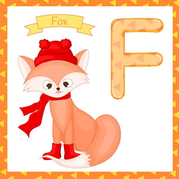 Animal alphabet with f es para fox