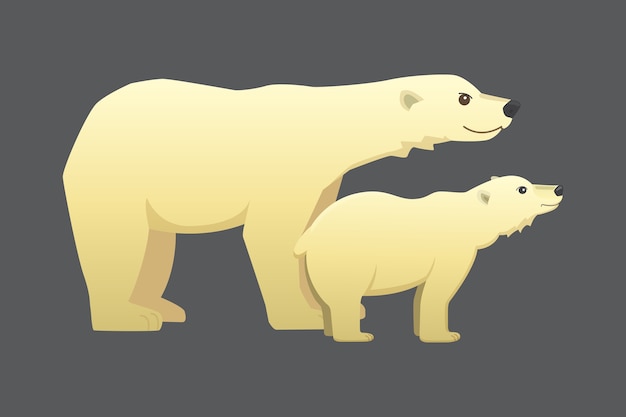 Animal ártico de dibujos animados de oso blanco polar