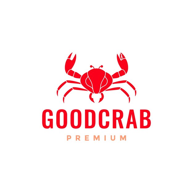 Animal criatura océano mar cangrejo mariscos comida cocina limpio moderno logotipo diseño vector