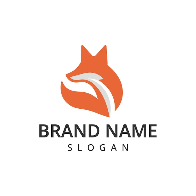 Animal Fox Diseño del logotipo moderno plantilla ilustración del icono del zorro