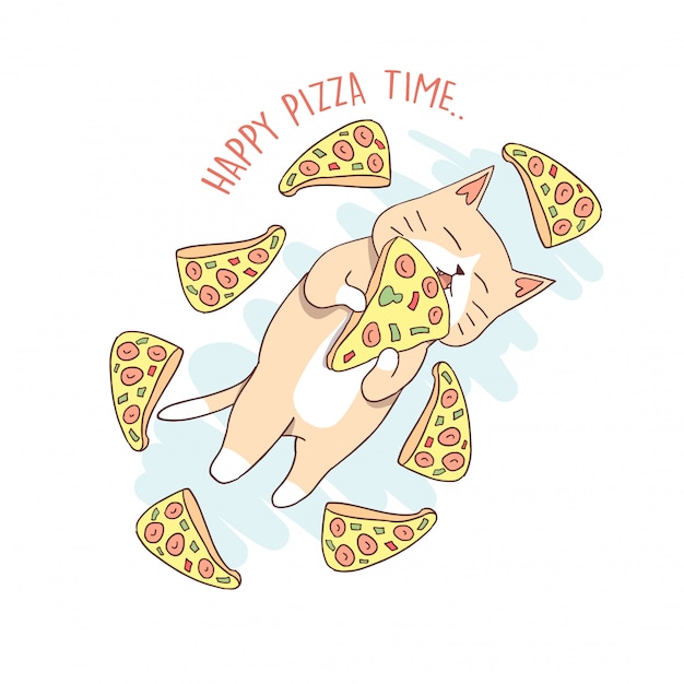 ANIMAL GATO LINDO COMA PIZZA