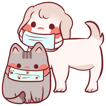  Animal gato y perro dibujos animados vector chibi