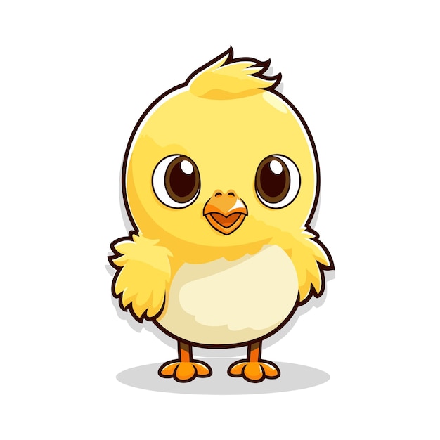 Vector animal de granja pollo estilo de dibujos animados ojos negros gruesos