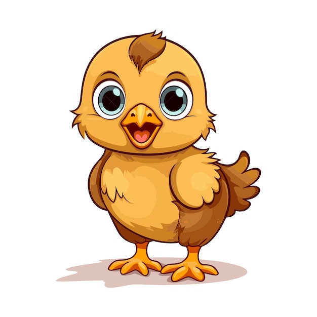 animal de granja pollo estilo de dibujos animados ojos negros gruesos