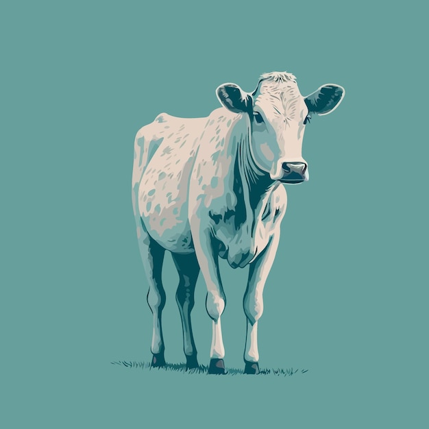 Vector animal de granja una vaca grande adulta