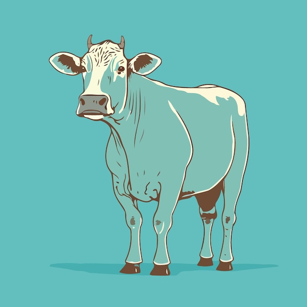 Vector animal de granja una vaca grande adulta