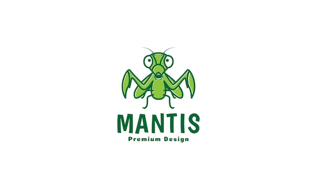 Animal insecto mantis verde logo diseño vector icono símbolo ilustración