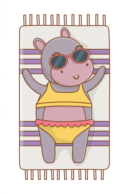 Animal lindo disfrutando de dibujos animados de horario de verano