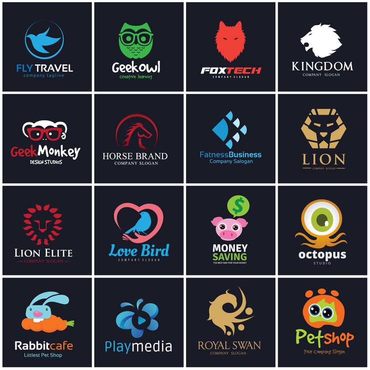 Vector animal logo set
