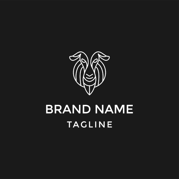 Animal lujo logo cabra cabeza línea arte iconos simples y modernos plantillas de diseño editables