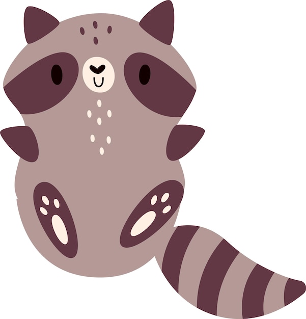 Animal mapache sentado