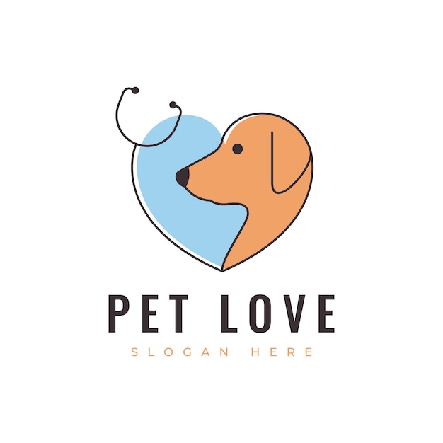 animal mascota amor mamífero adoptar perrito gatito amigable diseño de logotipo vector ilustración gráfica