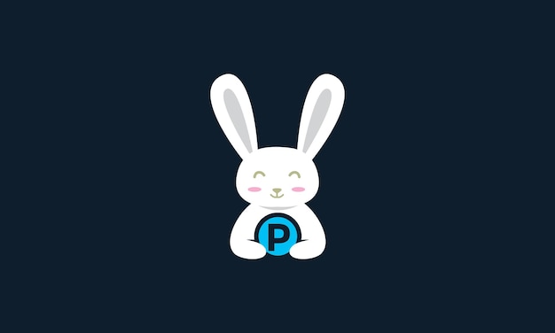 Animal mascotas conejo conejito lindo con diseño de icono de vector de logotipo de parque