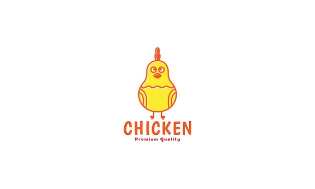 Animal mascotas pollo gallo lindo amarillo logo vector icono ilustración diseño