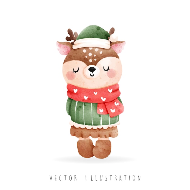 Animal de navidad, ilustración vectorial de navidad